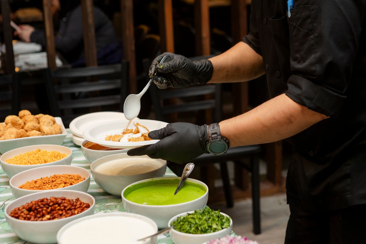 Pani puri & raj kachori at Chaat Gali